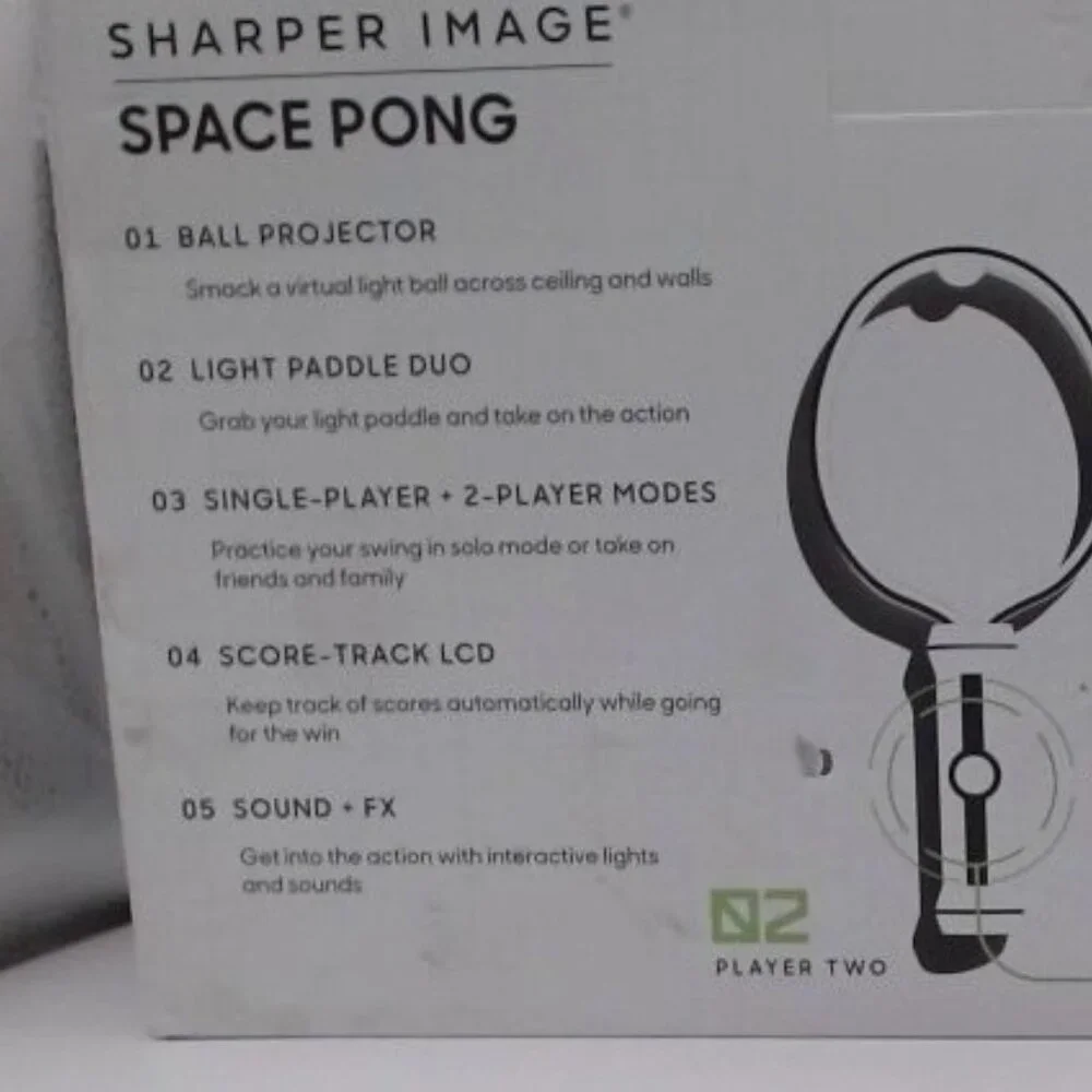 Sharper Image Space Pong‎ Interactive Light Projector Game 1–2 Player